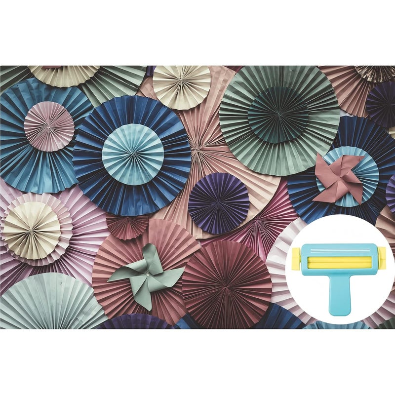 MiDube Paper Crimper Cyan Paper Quilling Craft Tools Plastic Wave Shape Making Tool Origami Craft DIY Quilling Supplies Handmade Art Paper Crafts for Holiday Cards, Home Decorations, School Gifts - Image 2